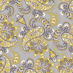 Madhubani, kalamkari, kani seamless pattern. Vector Ajrakh Ikat print patola. Background digital printing textile pattern floral allover design