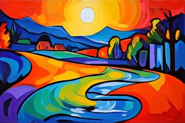 fauvism smart therm image painted in a fauvist style with bold c