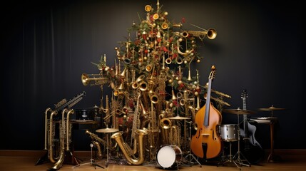 notes music christmas tree