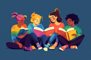 A LGBTQ+ book club discussing diverse literature.