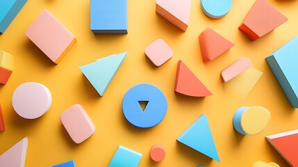 rainbow geometric shapes design playful