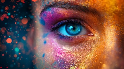 Naklejka premium abstract painting of a colorful face 