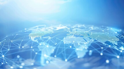 Abstract Digital Network Connection with World Map