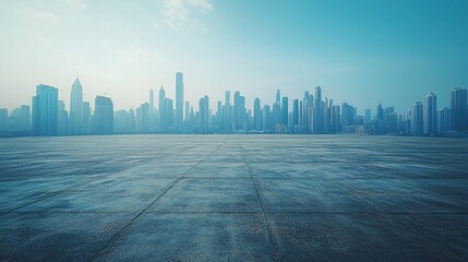 Fototapeta premium Urban Center in Manhattan and Dubai Featuring Pathways, Parking, and Road for Automotive Advertising