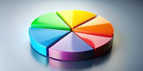 Obraz premium Colorful 3D Pie Chart for Data Visualization, Financial Analysis, Market Share Representation, and Budget Allocation Insights