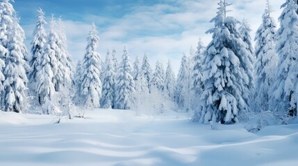 pe trees in snow