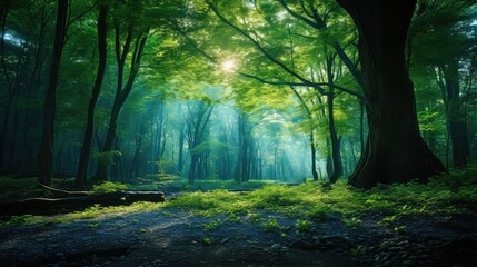 Naklejka premium forest blue green gradient