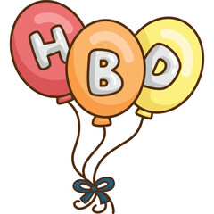 a vector of a happy birthday balloon