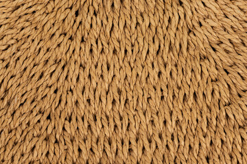 Woven straw texture background. Natural woven straw. Wicker cloth. Wooden mat pattern