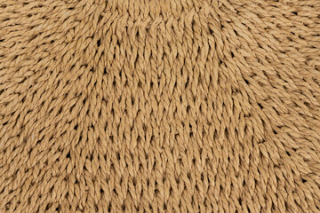 Woven straw texture background. Natural woven straw. Wicker cloth. Wooden mat pattern