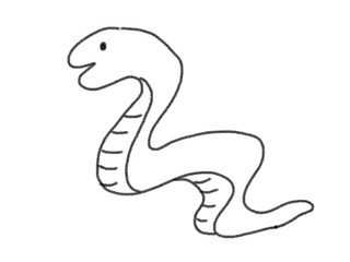 illustration of a snake black and white snake