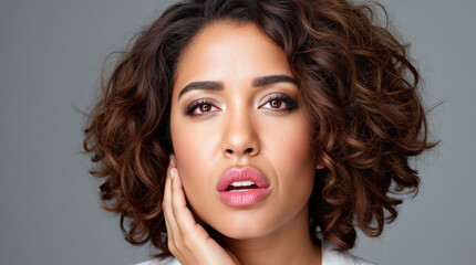 Naklejka premium Vibrant Surreal Fashion and Portrait Photography: Captivating High-End Style, Studio Art, and Chic Concept 