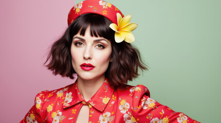 Vibrant Surreal Fashion and Portrait Photography: Captivating High-End Style, Studio Art, and Chic Concept
