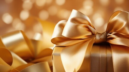 metallic gold gift bow