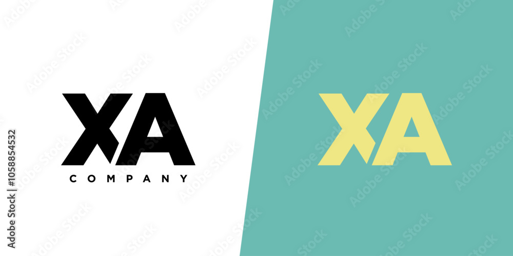 Fototapete letter x and a, xa logo design template. minimal monogram initial based logotype.