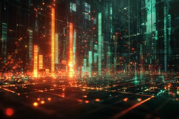 Fototapeta premium Abstract Digital Stock Market Chart Visualization