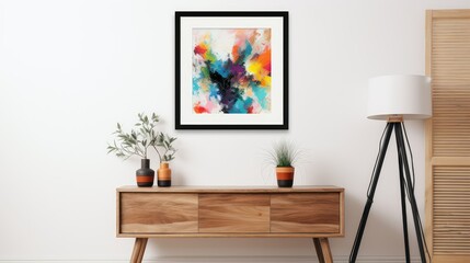 abstract wall with picture frame