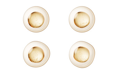 Golden liquid oil bubble element, 3d rendering.
