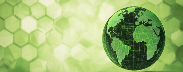Stylized green globe representing sustainability and eco friendliness