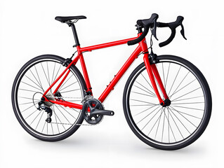 Side view racing bicycle, isolated on white background	