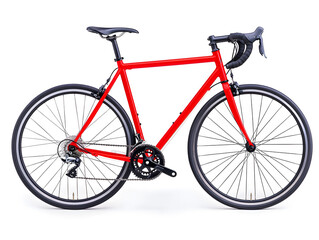 Side view racing bicycle, isolated on white background	