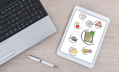 Validation concept on a digital tablet