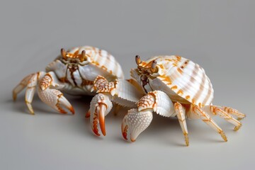 Hermit crab shells for collecting or decorating with a simple background