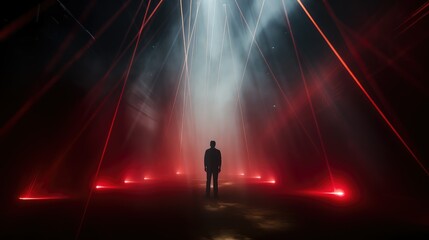 atmosphere red laser beams