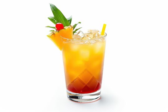 Mai Tai cocktail on white background