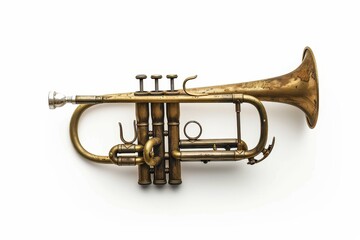 Obraz premium Tiny bugle on white background