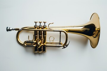 Obraz premium White background studio shot of a flugelhorn