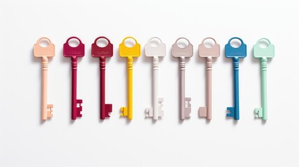 colorful house key isolated