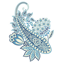 Vector paisley pattern. Vintage flowers Decorative ornament card, invitation, web design