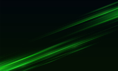 Fototapeta premium Green laser beams isolated on black background. Abstract light effect. Green lens flash. Horizontal rays glowing in the dark. Speed ​​vector illustration, road.