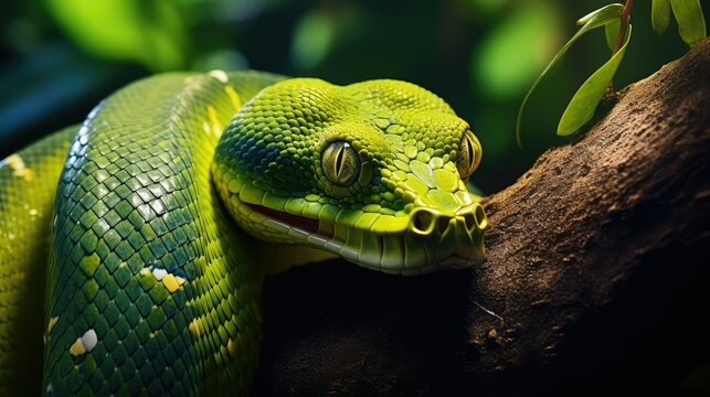 rainforest green tree python
