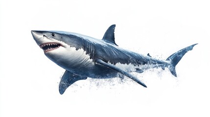 Naklejka premium Great White Shark in Water