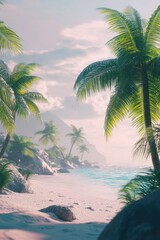 Beach with palm trees
