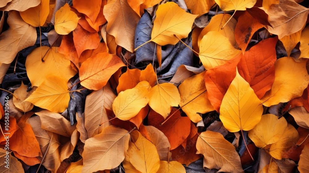 Wall mural orange cottonwood leaf