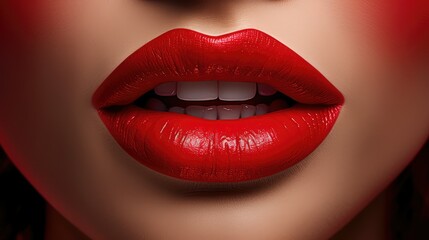 Obraz premium striking red lip stick