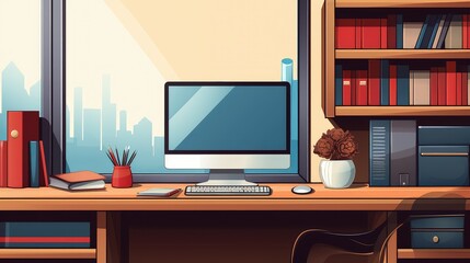 screen desktop computer on desk