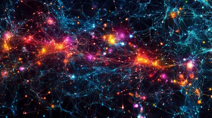 Obraz premium A neural network visualization with the prefrontal cortex lit up, showing its role in emotional regulation