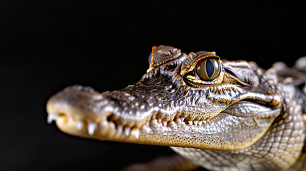 Fototapeta premium a crocodile eye detail with water droplets, natural habitat, florida wildlife