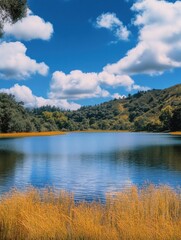 Fototapeta premium Tall Grass Lake Shore