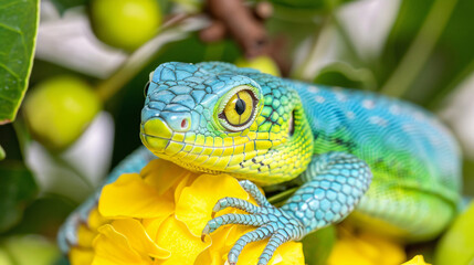 Obraz premium reptilian eye scales and texture, natural environment