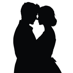 A Couple are dancing vector silhouette isolated white background