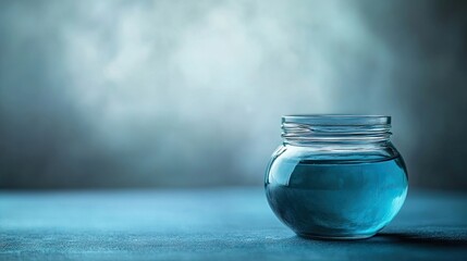 A small jar with a lid sits elegantly atop a surface, highlighting the allure of the small jar. This small jar offers a perfect space for creative storage ideas with photo style copy space.
