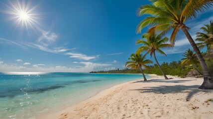 beach with palm trees