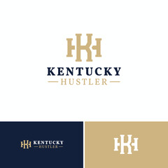letter k h monogram logo design