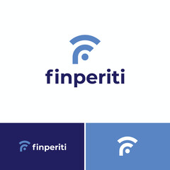 letter f signal wifi logo design