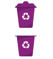 Recycle bin vector illustration. Colorful recycle bin	